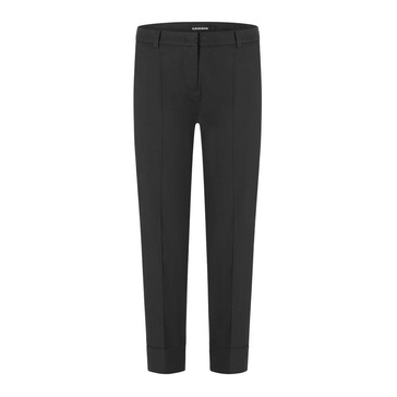Black Cropped Trousers with Pressed Creases