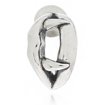 Silver mono earring