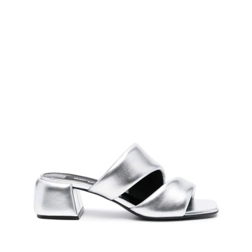Silver Sandals with Padded Design