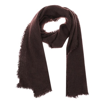 Black Cashmere Wool Bouclé Fringed Scarf