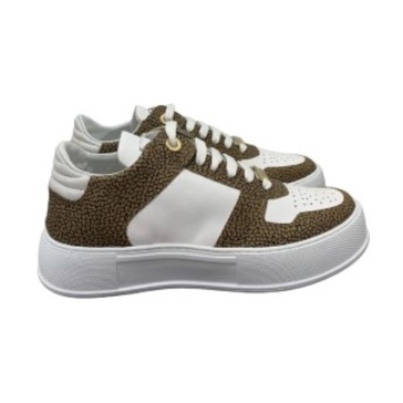White Leather Sneakers with Graffiti OP Natural Inserts