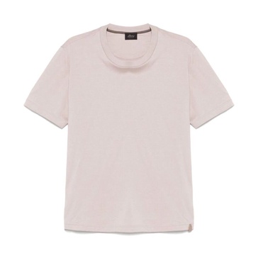 Grey Crewneck T-Shirt with Leather Logo