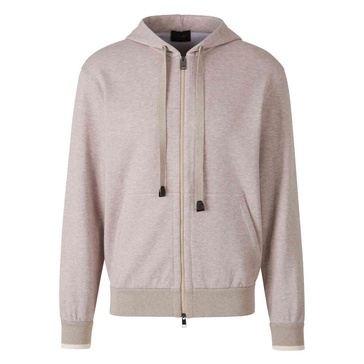 Cotton Blend Hoodie with Zip Fastening
