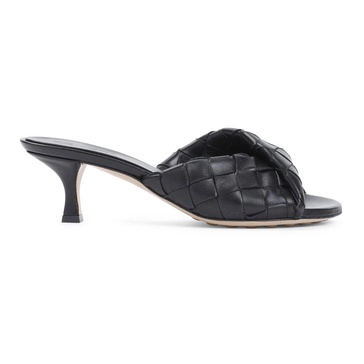 Black Leather Mules