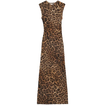 Brown Crew Neck Dress