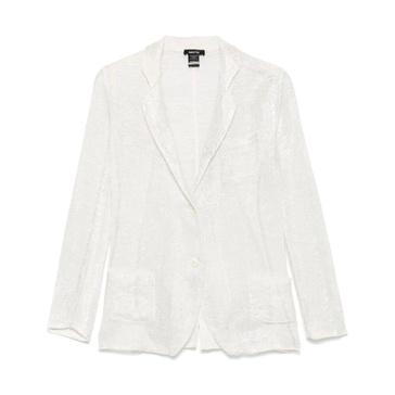 Silver Jacket with Front Button Fastening