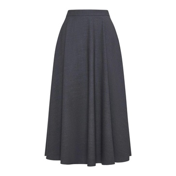 Midi Full Skirt in Mid Grey