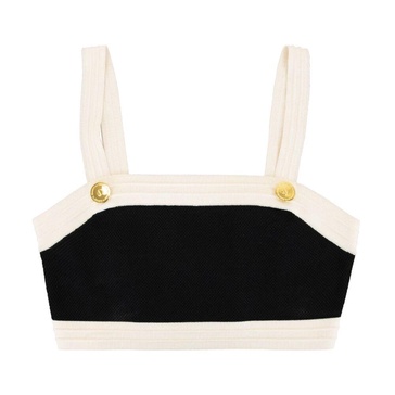 Gold Button Knit Crop Top
