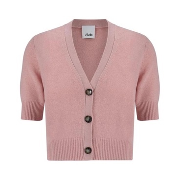 Short Sleeve Cashmere Cardigan with Button