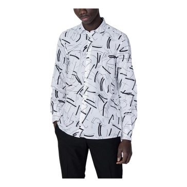 White Printed Long Sleeve Shirt