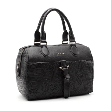 Embossed Geo Satchel Handbag