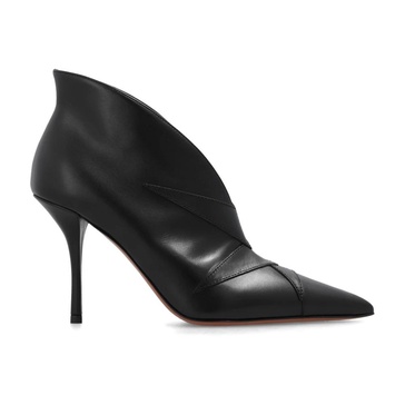 Heeled ankle boots in leather