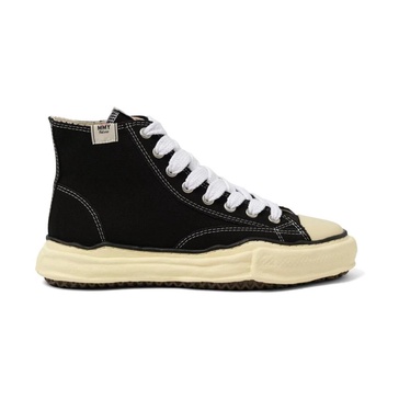 Black Canvas Sneakers with Flatform Sole