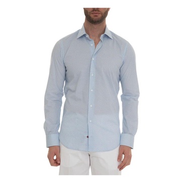 Casual Shirt with Italia Dress Neck and Tile Micro Print