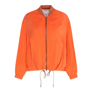 Orange Zip-Up Jacket with Elastic Cuffs