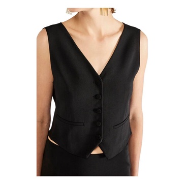 Viscose Vest with Wide Neckline