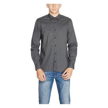 Geometric Grey Cotton Shirt for Men