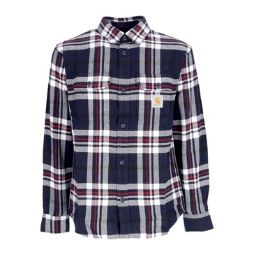 Checkered Long Sleeve Shirt Navy Blue