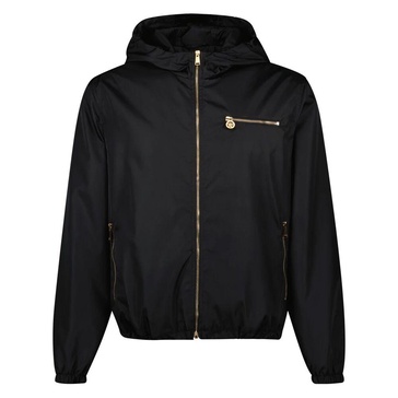 Black Nylon Windbreaker Jacket