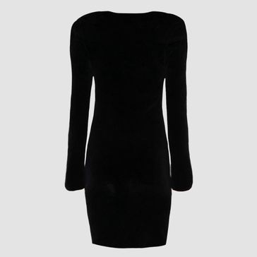 Alexander Wang Black Cotton Blend Logo Mini Dress