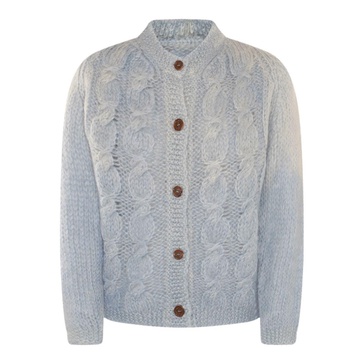 Maison Margiela Light Blue Wool Blend Cardigan