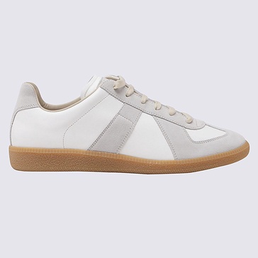 Maison Margiela Off White Leather And Grey Suede Replica Sneakers