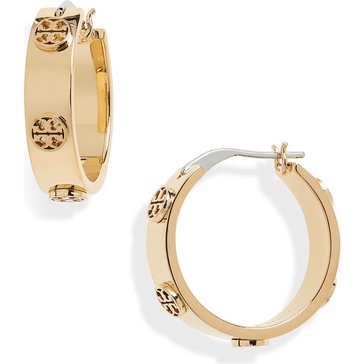 Miller Logo Embossed Hoop Earrings