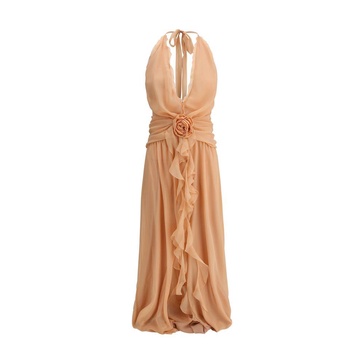 silk georgette long women's dress