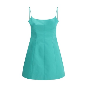 Elegant Satin Dress with Square Neckline