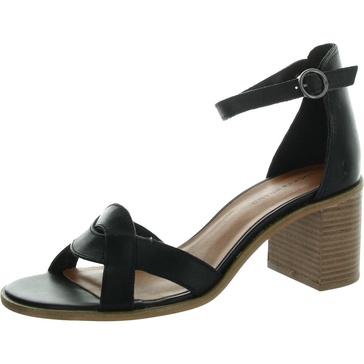 womens solid leather block heel