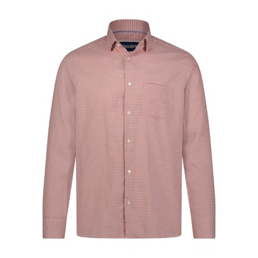 navy white dobby woven long sleeve shirt