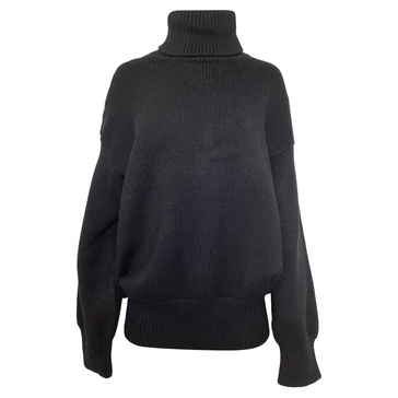 turtleneck sweater in black merino wool