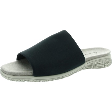womens open back man made slide sandals
