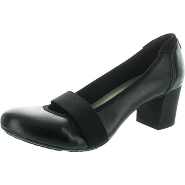 geraldine womens stretch faux leather mary jane heels