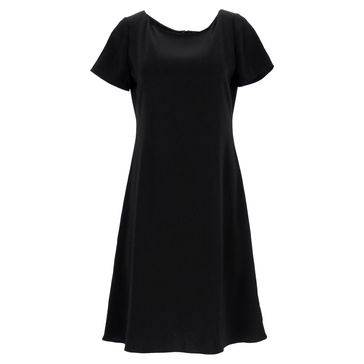 mini short sleeve dress in black triacetate