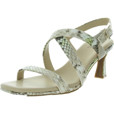 kiki womens snake print faux leather heels
