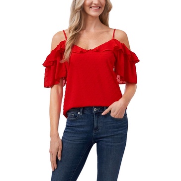 womens textured ruffled pullover top