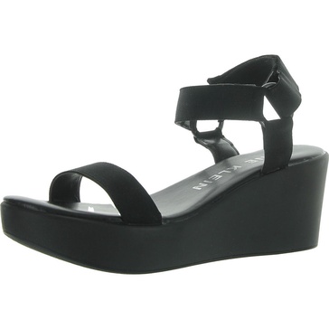 womens cushioned footbed faux leather ankle strap