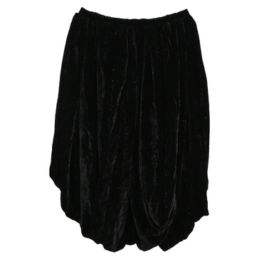 mini asymmetrical glittered balloon skirt in black velvet
