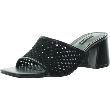 galant womens faux leather woven heels