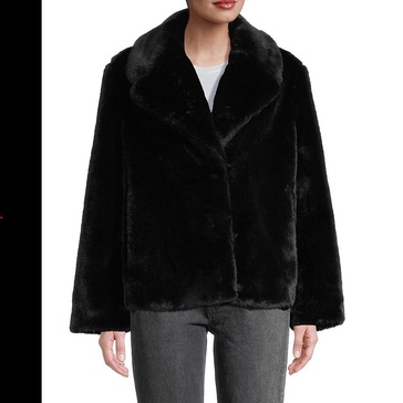 milly plant-based faux-fur coat, black