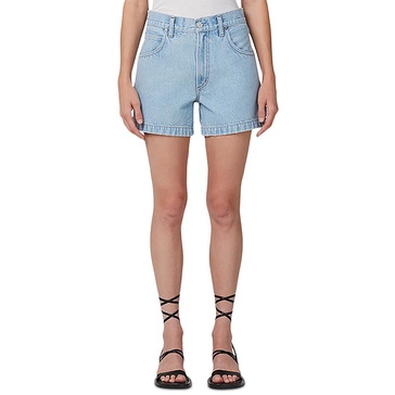 womens pocket light wash denim shorts