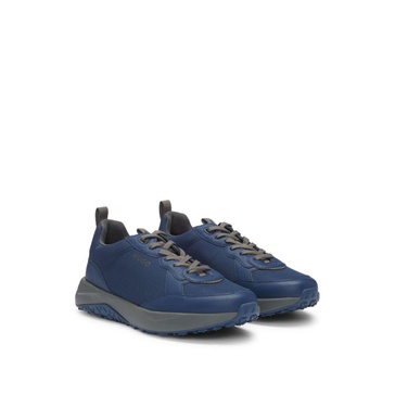 mixed-material trainers with logo-tape trim