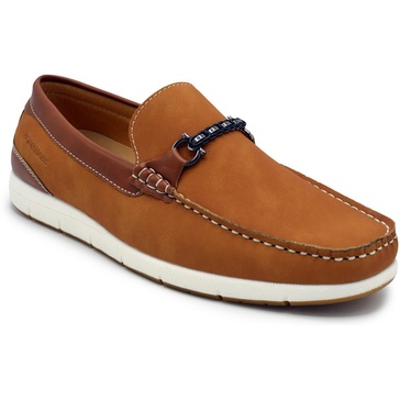 mens contrast trim synthetic loafers