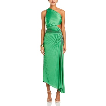 womens tea length pleated maxi dress