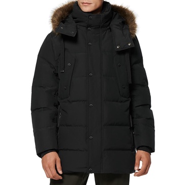 mens quilted polyester parka coat