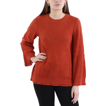 womens metallic cotton pullover top