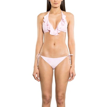 solid clean triangle bikini bottom in blush