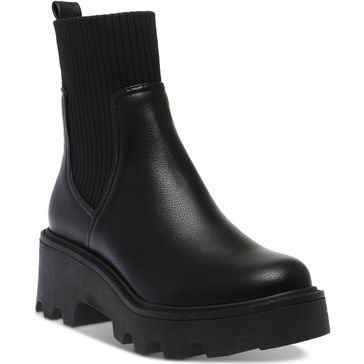 villa womens solid manmade motorcycle boots