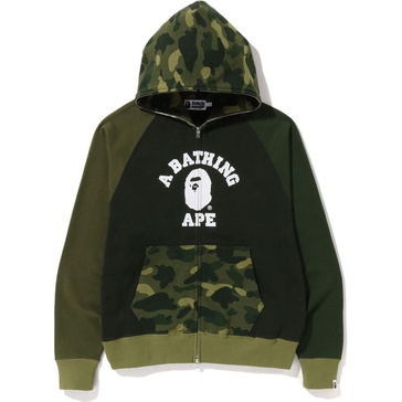 color camo relaxed fit full zip hoodie mens